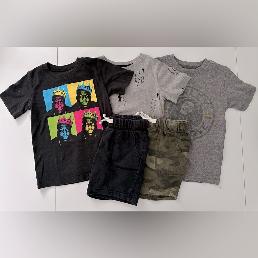 Kids Graphic Tees and Shorts Set